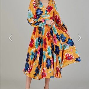 Chicwish Vibrant Floral Long Sleeve Dress